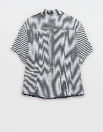 Aerie Seersucker Short Sleeve Pajama Top