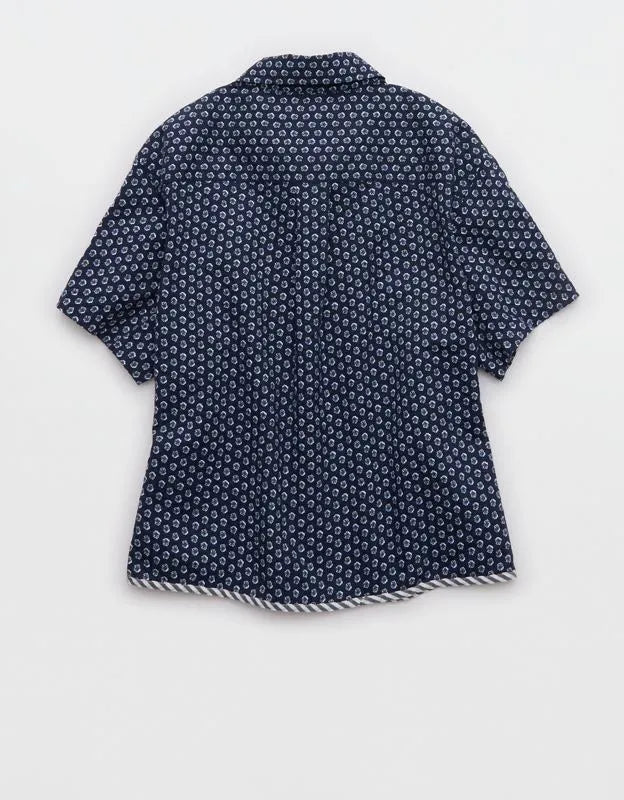 Aerie Seersucker Short Sleeve Pajama Top