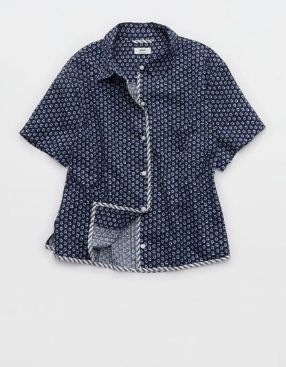 Aerie Seersucker Short Sleeve Pajama Top