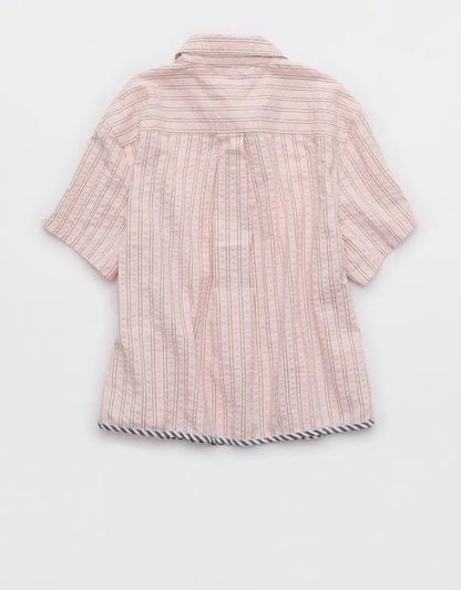 Aerie Seersucker Short Sleeve Pajama Top