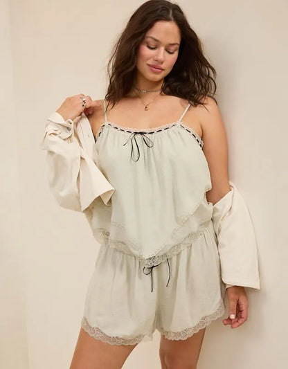 Aerie Modal Lace Handkerchief Pajama Tank Top