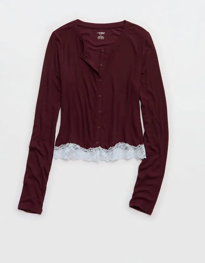 OVERSLEPT by Aerie Real Soft® Ribbed Cardigan