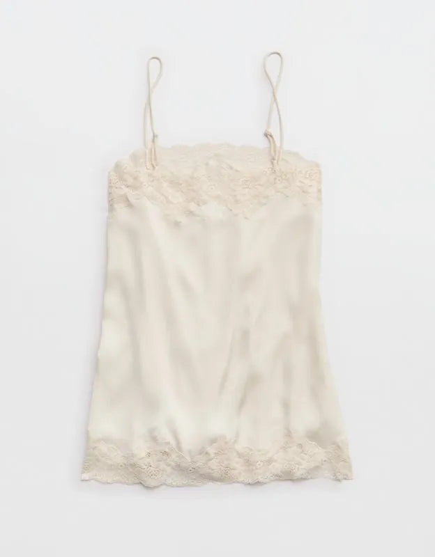 OVERSLEPT by Aerie Liquid Satin Tunic Tank