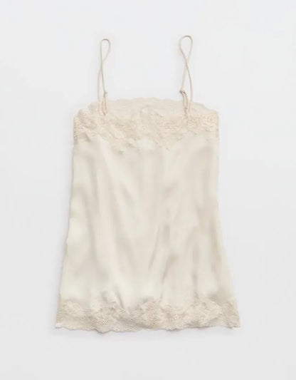 OVERSLEPT by Aerie Liquid Satin Tunic Tank