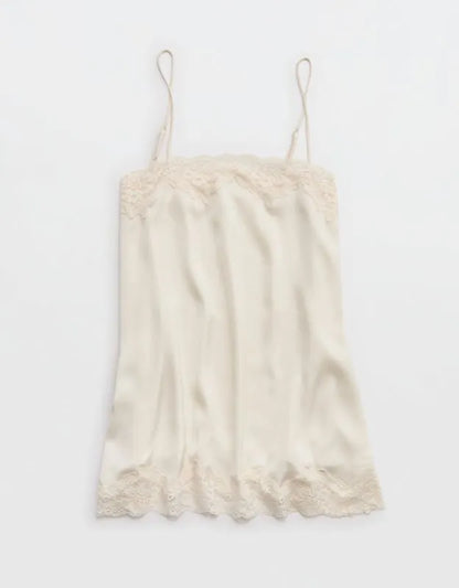 OVERSLEPT by Aerie Liquid Satin Tunic Tank