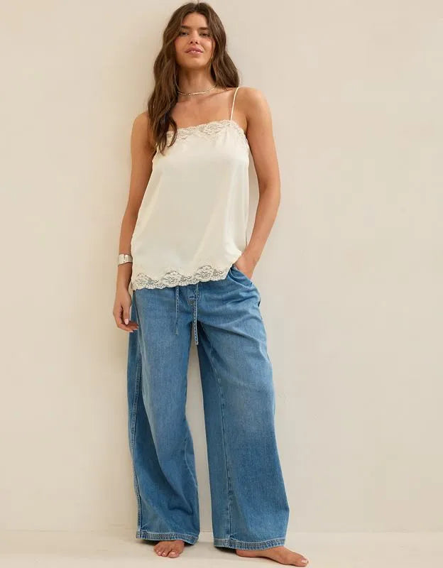 OVERSLEPT by Aerie Liquid Satin Tunic Tank