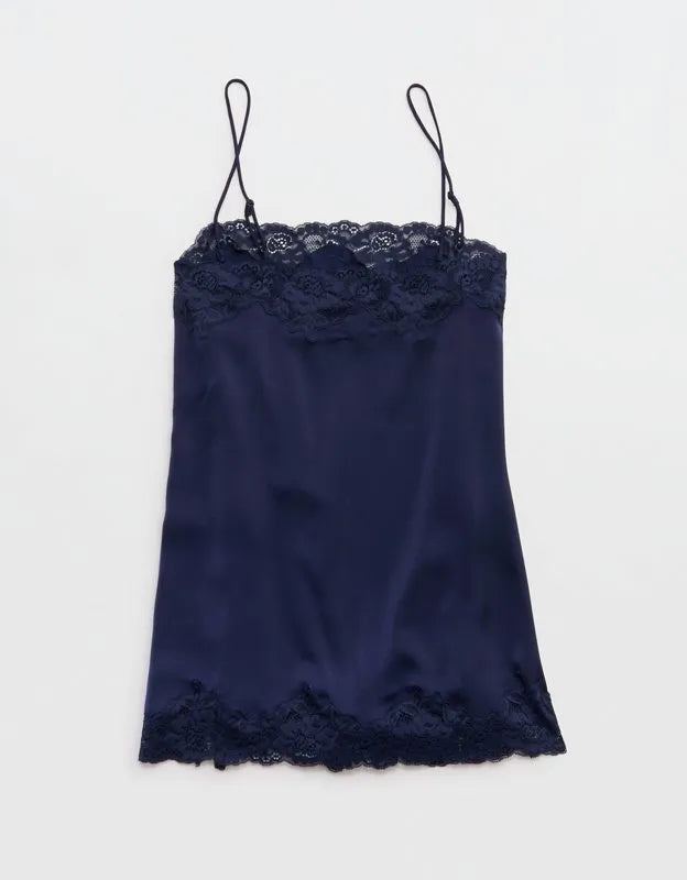 OVERSLEPT by Aerie Liquid Satin Tunic Tank