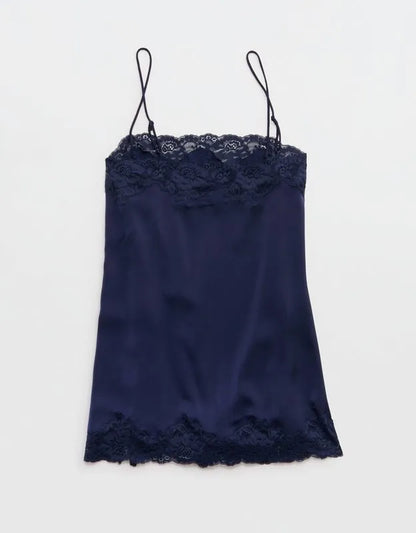 OVERSLEPT by Aerie Liquid Satin Tunic Tank