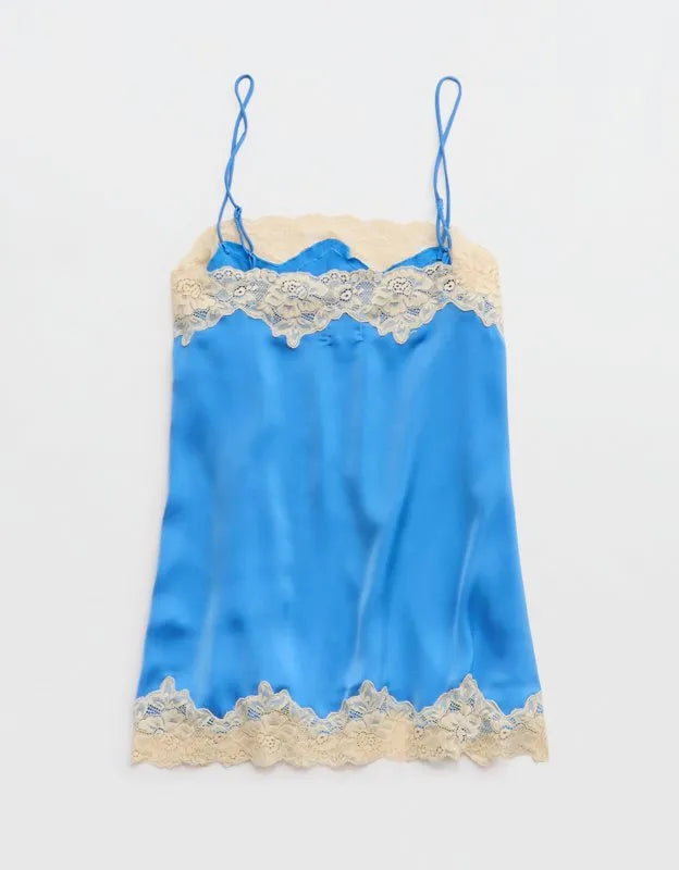 OVERSLEPT by Aerie Liquid Satin Tunic Tank