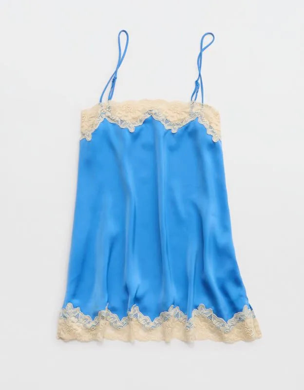 OVERSLEPT by Aerie Liquid Satin Tunic Tank