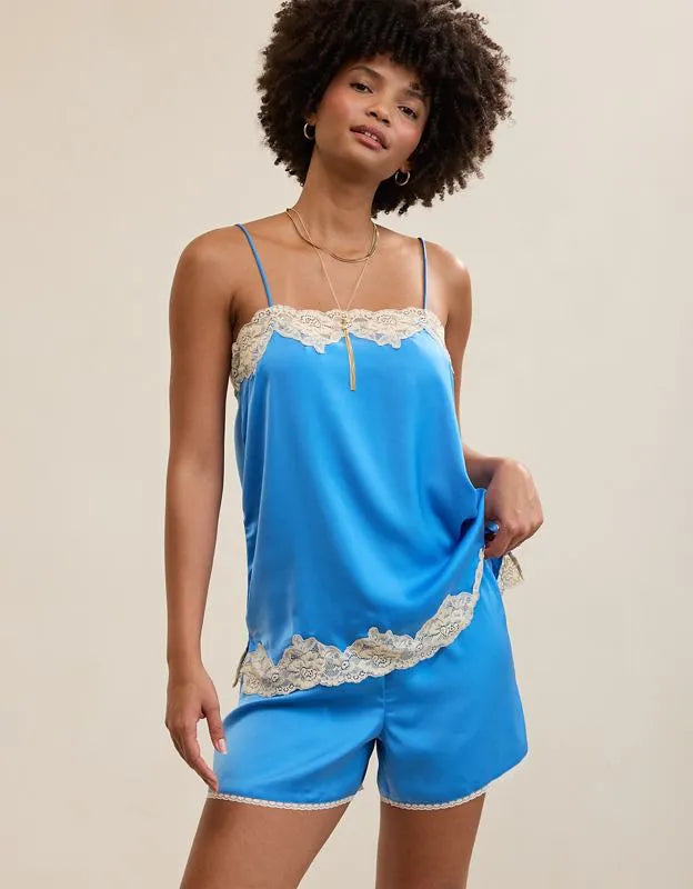 OVERSLEPT by Aerie Liquid Satin Tunic Tank
