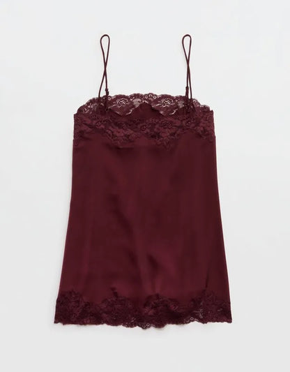 OVERSLEPT by Aerie Liquid Satin Tunic Tank