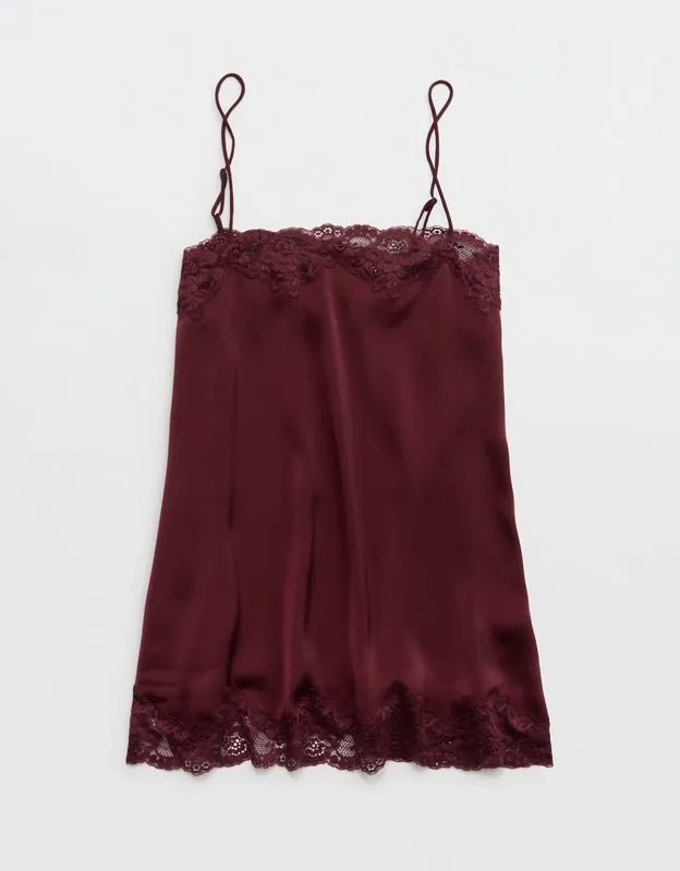 OVERSLEPT by Aerie Liquid Satin Tunic Tank