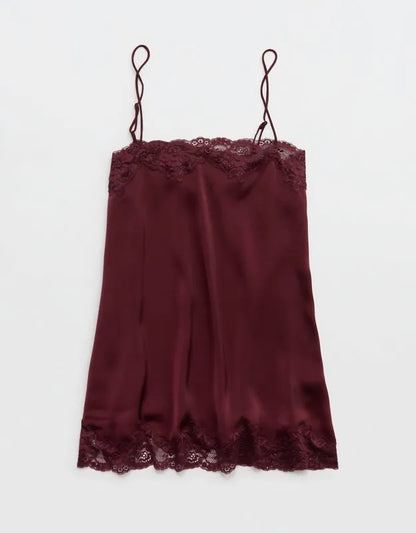 OVERSLEPT by Aerie Liquid Satin Tunic Tank