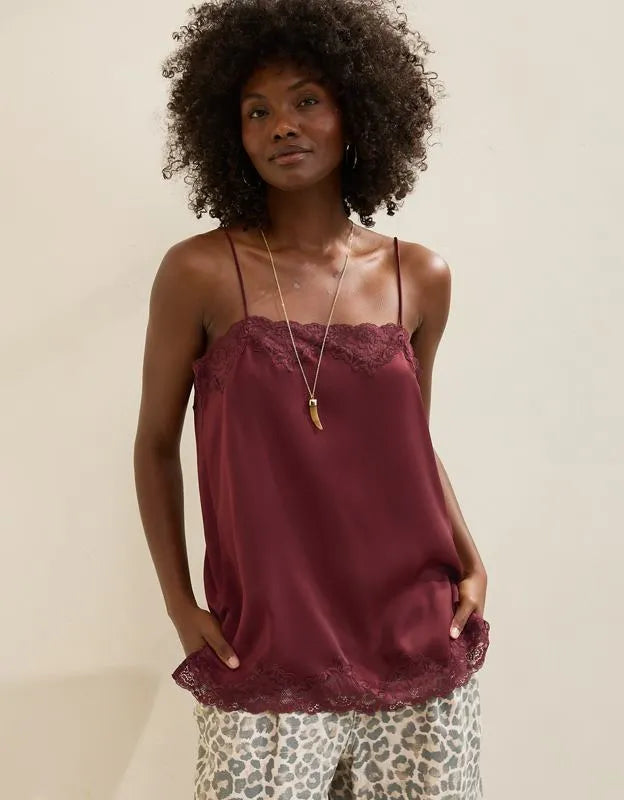 OVERSLEPT by Aerie Liquid Satin Tunic Tank