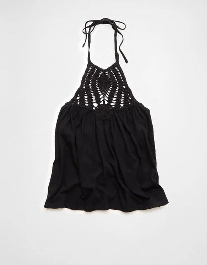 AE Sunchaser Knit Crochet Halter Top