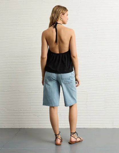 AE Sunchaser Knit Crochet Halter Top