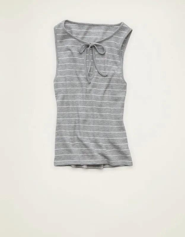 AE Waffle Keyhole Tank Top