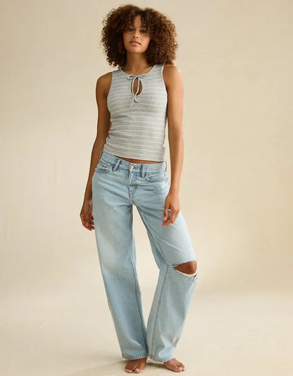 AE Waffle Keyhole Tank Top