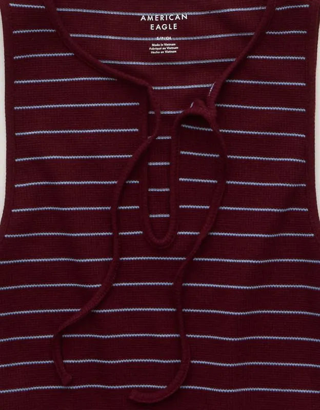AE Waffle Keyhole Tank Top