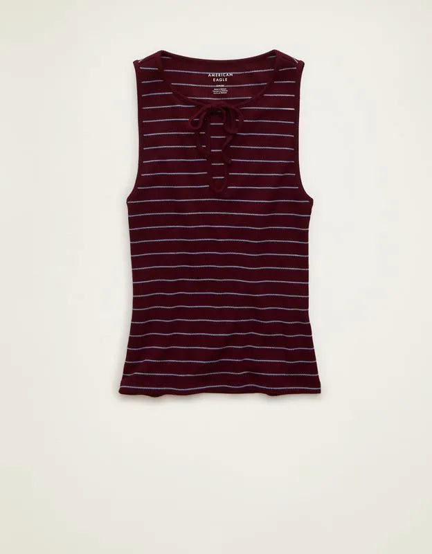 AE Waffle Keyhole Tank Top