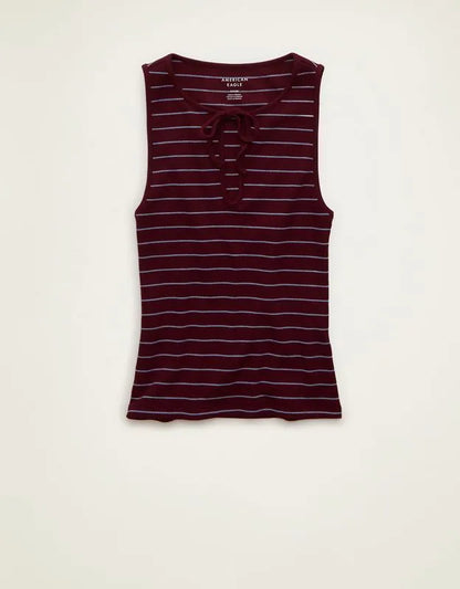AE Waffle Keyhole Tank Top