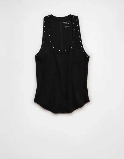 AE Studded Scoop Neck Tank Top