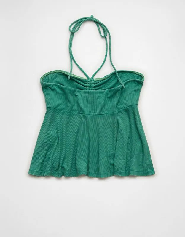 AE Soft & Sexy Halter Cinch Babydoll Top