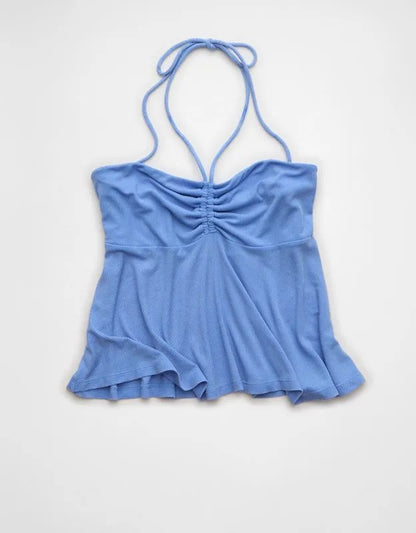 AE Soft & Sexy Halter Cinch Babydoll Top