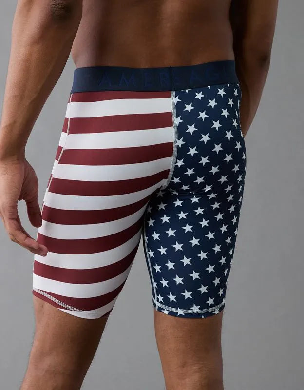 AEO Men's USA Stars & Stripes 8" Flex Boxer Brief