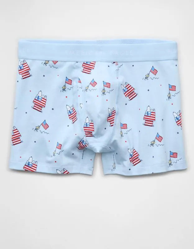 AEO Men's Snoopy 4.5" Classic Cotton Boxer Brief