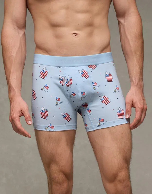 AEO Men's Snoopy 4.5" Classic Cotton Boxer Brief