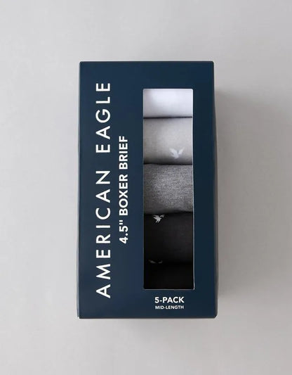 AEO Men's 4.5" Classic Cotton Boxer Brief 5-Pack