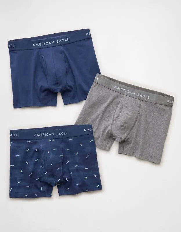 AEO Men's 4.5" Classic Cotton Boxer Brief 3-Pack