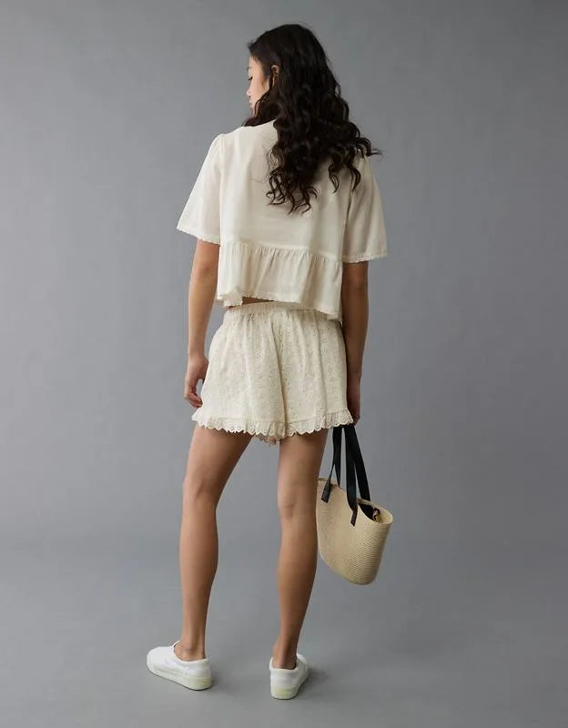 AE High-Waisted Eyelet Ruffle Short