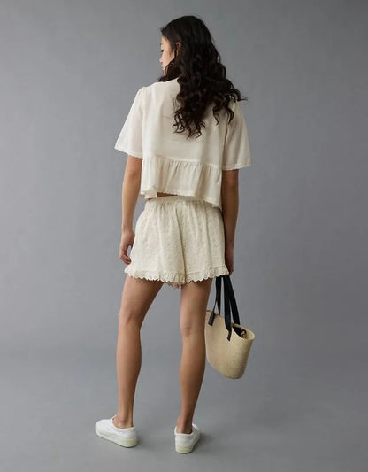 AE High-Waisted Eyelet Ruffle Short