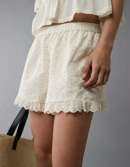 AE High-Waisted Eyelet Ruffle Short