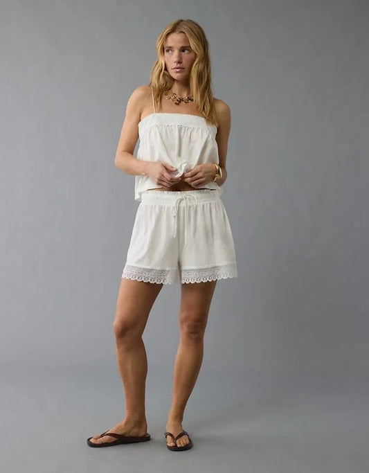 AE Sunchaser Knit Lace Trim Short