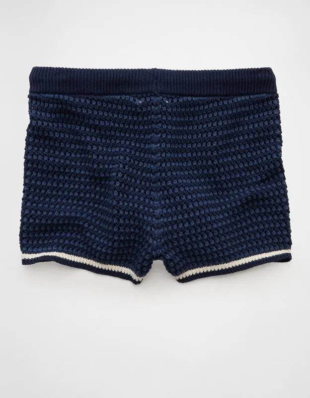 AE Crochet Sweater Striped Short