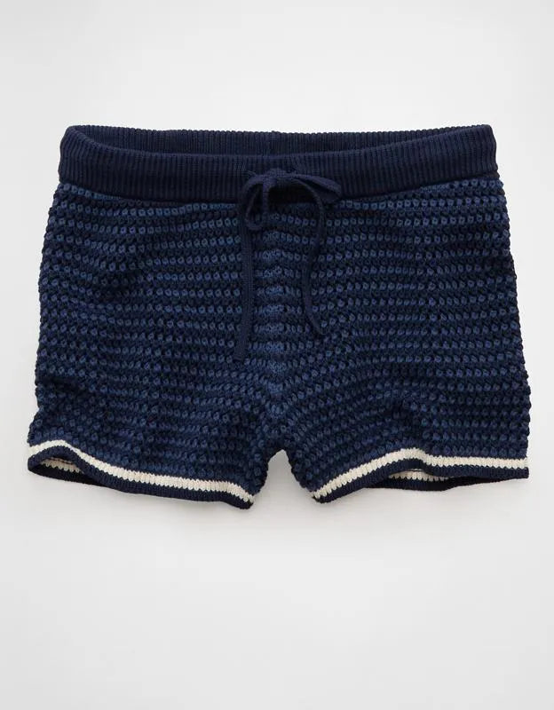 AE Crochet Sweater Striped Short