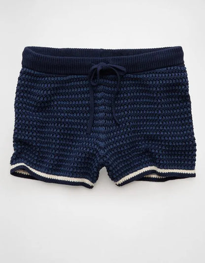 AE Crochet Sweater Striped Short