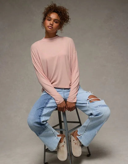 AE Soft & Sexy Long Sleeve Mockneck T-Shirt