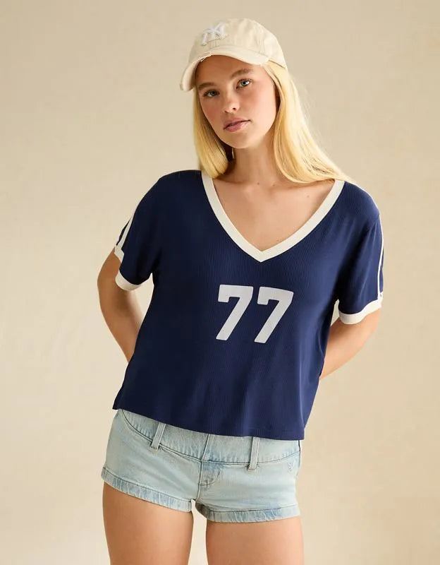 AE Soft & Sexy Ribbed V-Neck T-Shirt