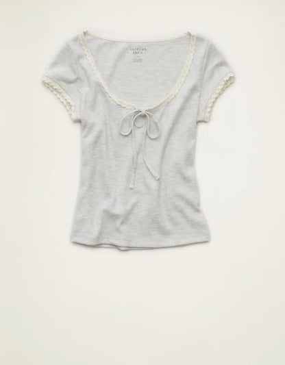 AE Keyhole Hey Baby Waffle Tee