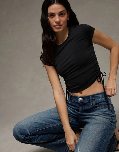 AE Short-Sleeve Side-Cinch T-Shirt