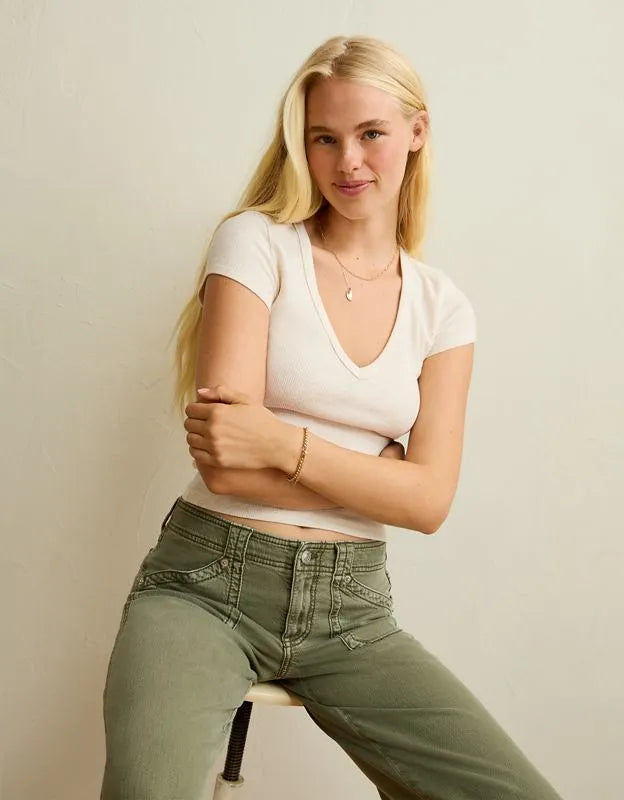 AE V-Neck Hey Baby Tee