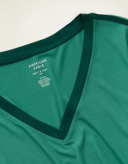AE Soft & Sexy Ribbed V-Neck T-Shirt