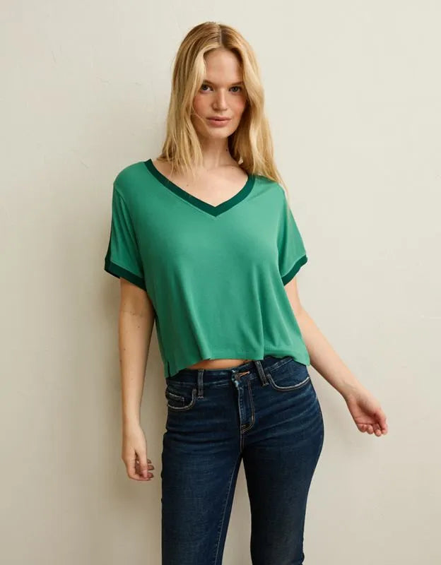 AE Soft & Sexy Ribbed V-Neck T-Shirt
