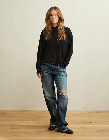 AE Soft & Sexy Ribbed Long-Sleeve T-Shirt