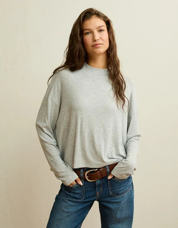 AE Soft & Sexy Ribbed Long-Sleeve T-Shirt
